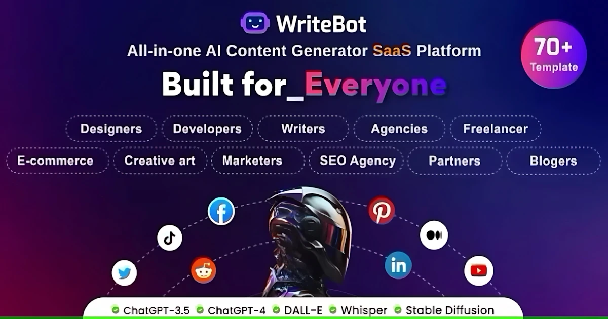 WriteBot - AI Content Generator SaaS Platform Premium - Codeintra