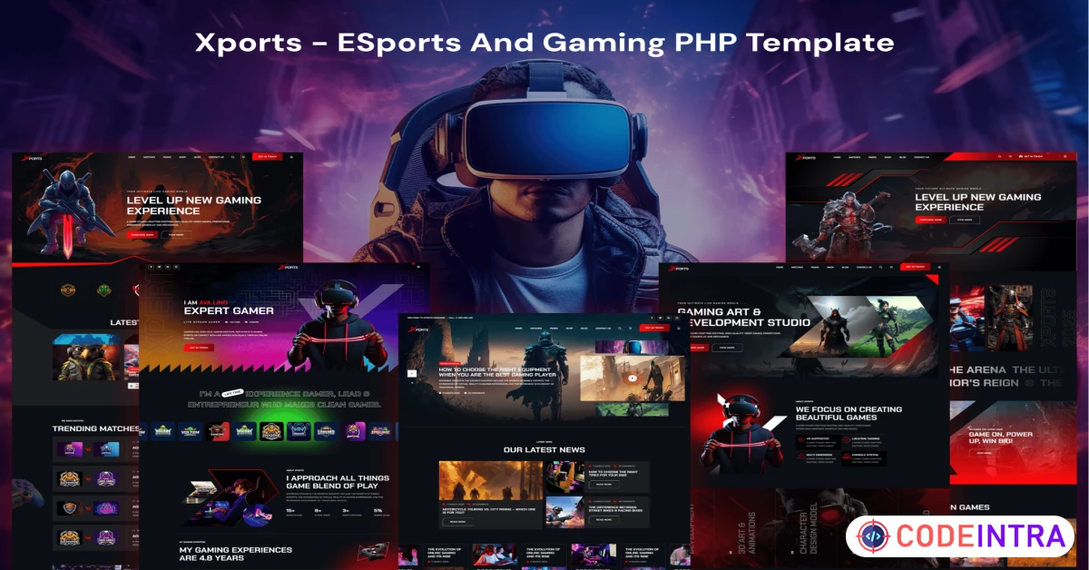 Product featured image Xports - eSports and Gaming PHP Template - Codeintra
