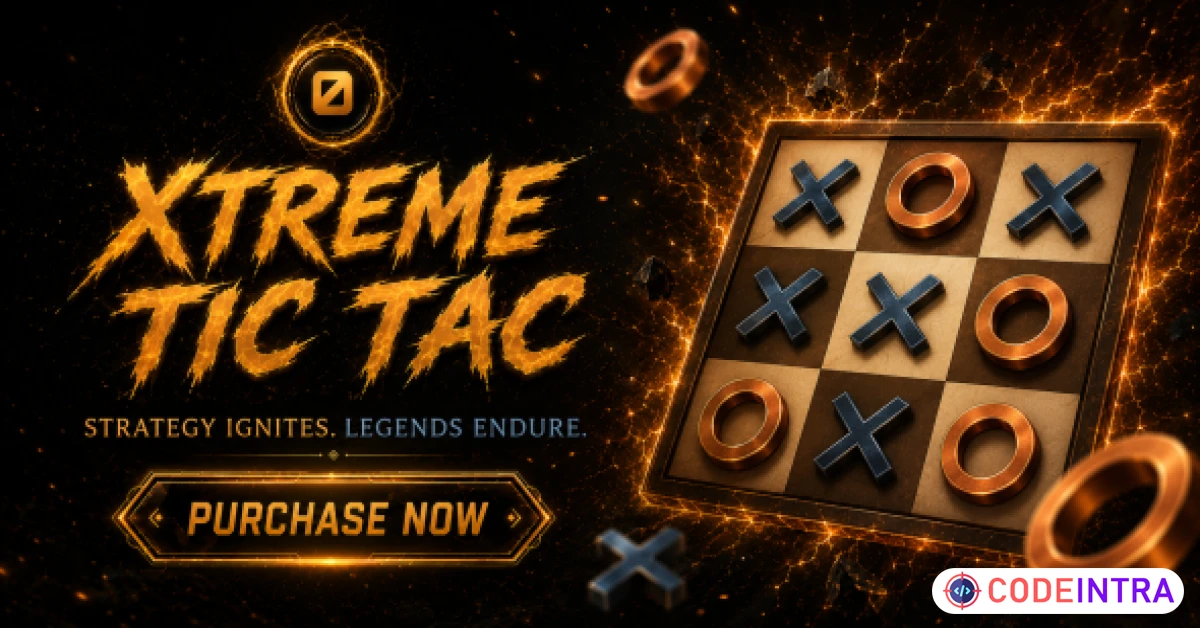 Product featured image Xtreme Tic Tac Toe | HTML5 Game With Ai & PvP - Codeintra