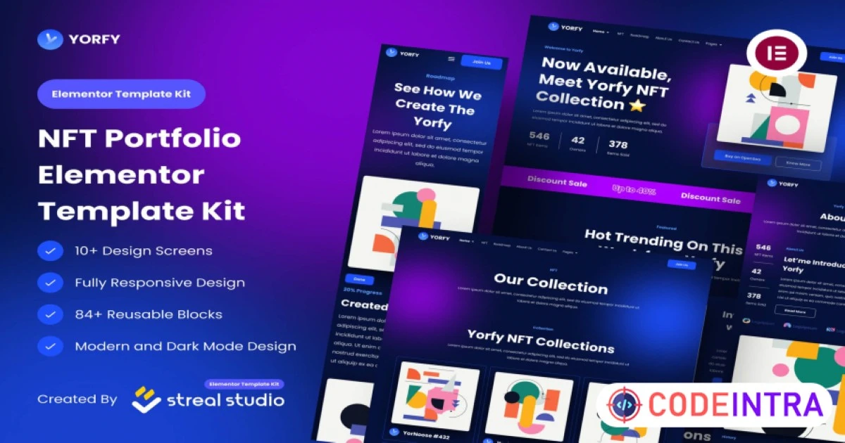 Yorfy - NFT Project Elementor Template Kit - Codeintra