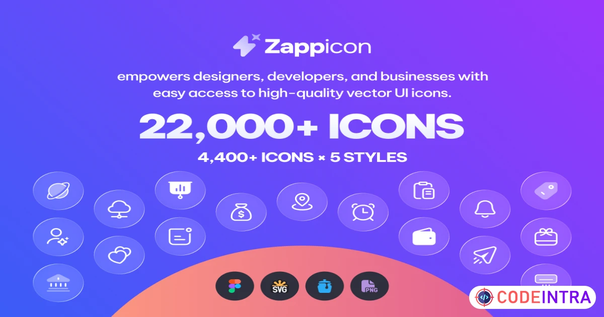 Product featured image Zappicon - Clean & Modern UI Icons - Codeintra