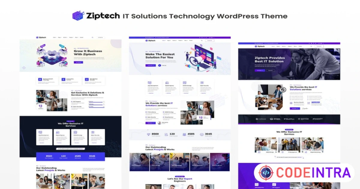 Ziptech - IT Solutions Technology WordPress Theme - Codeintra