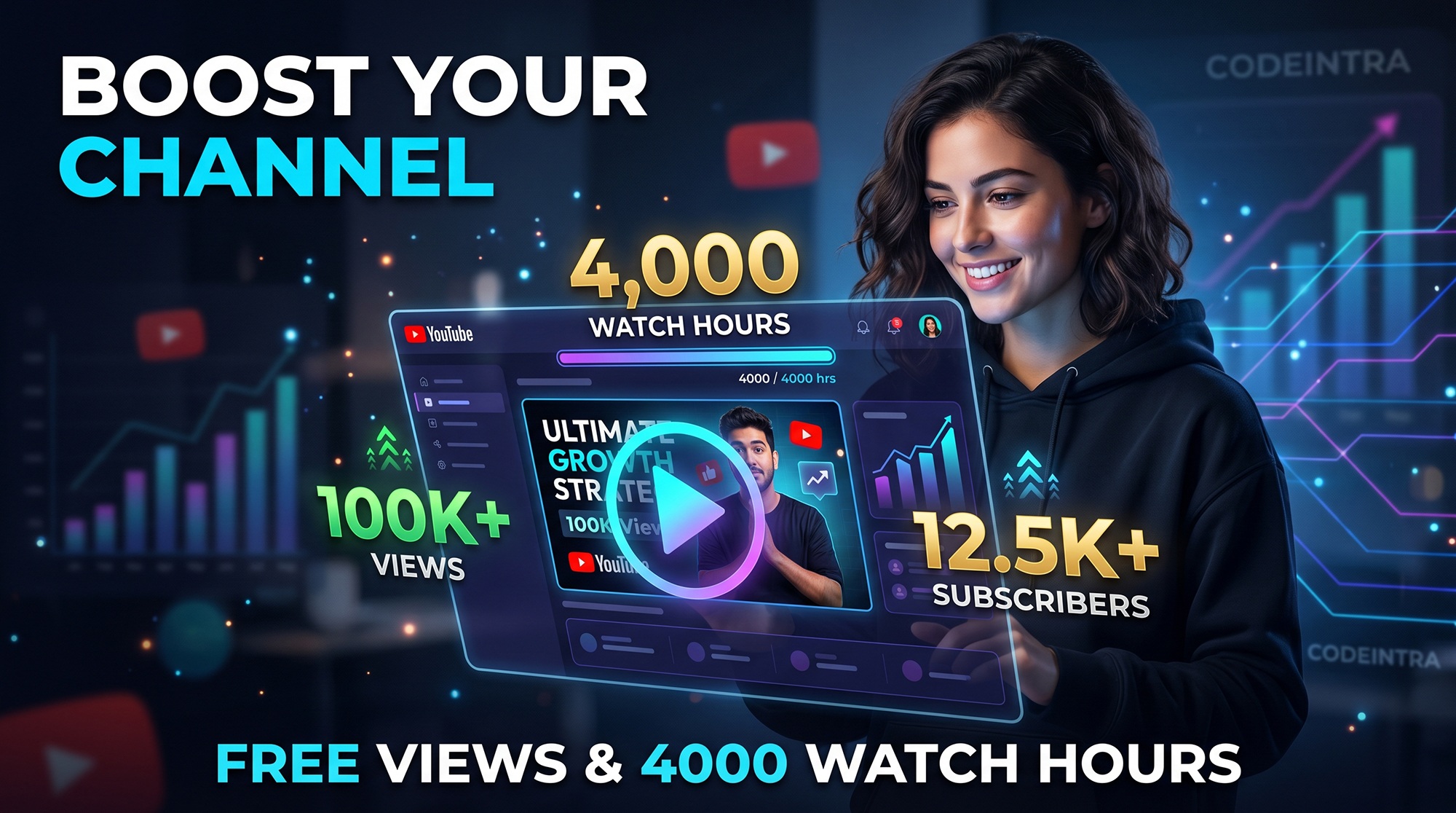 Free YouTube Views & Watch Time Generator