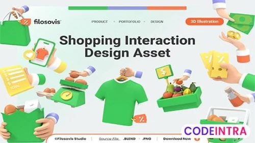 3D Shopping Interaction Design Asset