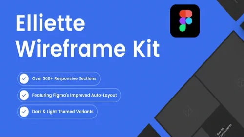 Elliette Wireframe Kit - Figam - Dark and Light Theme