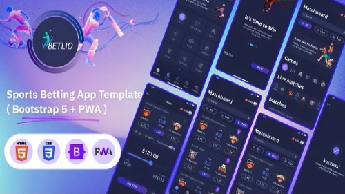 Betlio- Cool Sports Betting mobile App Template HTML