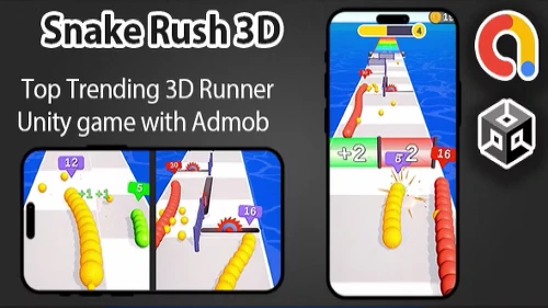 Snake Rush 3D – Unity Game + Admob Ads Full Source Code