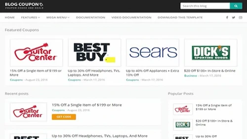 Blog Coupon Blogger Template Premium Version Download