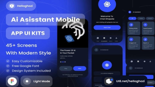 Ai Assistant Chatbot Mobile Apps UI Kit - Figma Resources
