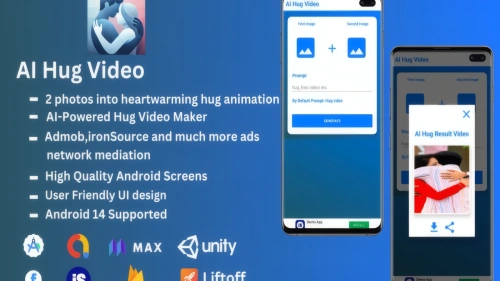 🤖 AI Hug Video App - Android Source Code with ironSource Mediation Integration 📱