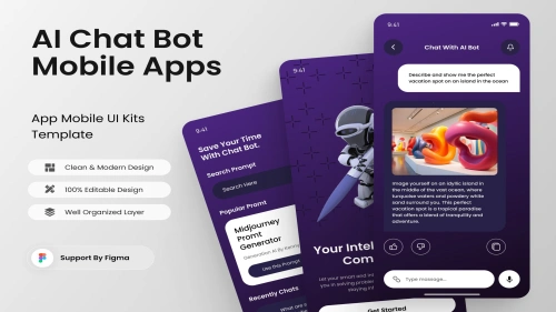 AIConnect - AI Chat Bot Mobile Apps in FIGMA