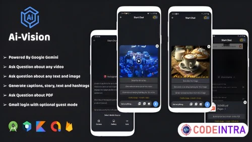 AiVision Powered By Gemini, Video Input, Image Input, AI Chat, Complete Android App