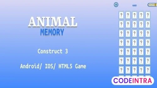 Animals Memory - HTML5 Game (Construct 3)
