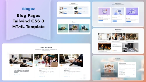 Blogez - Blog Pages Tailwind CSS 3 HTML Template