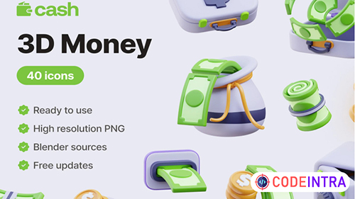 Cash - Money 3D Icons Premium Blender