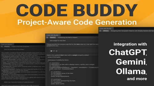 Code Buddy - project-aware code generation with ChatGPT, Gemini, Ollama, etc. | Generative AI | Unity Assets