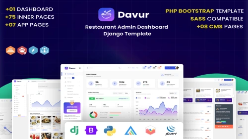 Davur - Restaurant Django Admin Dashboard Template