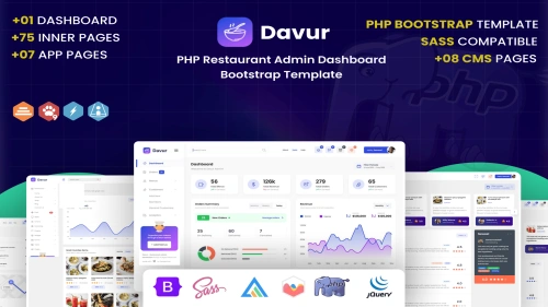 Davur - Restaurant PHP Admin Dashboard Template