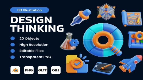 Design Thinking 3D Illustration