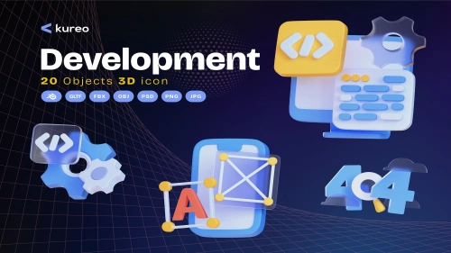 Development 3D Icons BLEND, GLTF, FBX, OBJ, PSD, PNG & JPG