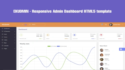 EKUDMIN - Responsive Admin Dashboard HTML template