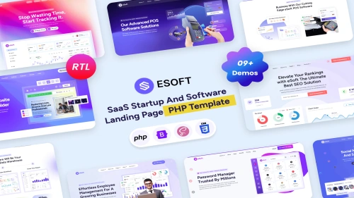 eSoft - SaaS Startup Software PHP Landing Template