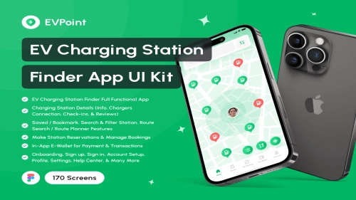 EVPoint - EV Charging Station Finder App UI Kit - Figma Resources