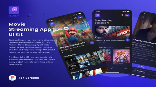 Flixism - Movie Streaming App UI Kit - Figma Resources