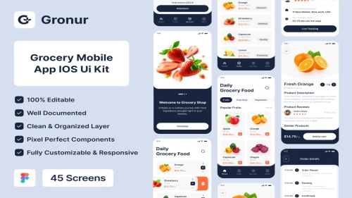 Grocery Shop Mobile App UI Kit - Figma Resources