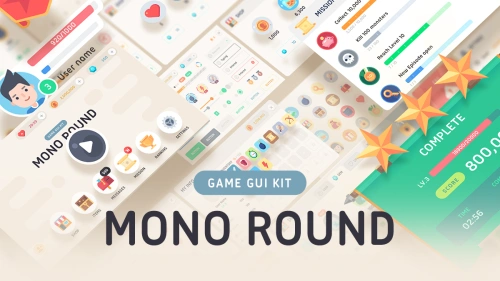 GUI - Mono Round | 2D Icons | Unity Assets