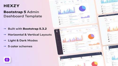 Hexzy – Bootstrap 5 Responsive Admin Dashboard