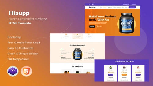 Hisupp - Health Supplement Medicine Html Template