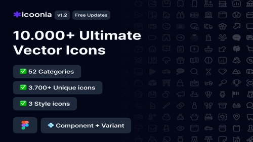 Icoonia Pro | 10.000 Ultimate Vector Icons - Figma Resources