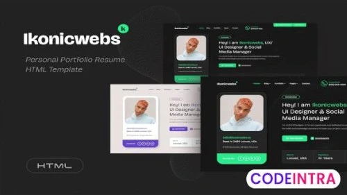 Ikonicwebs - Personal Portfolio Resume Template