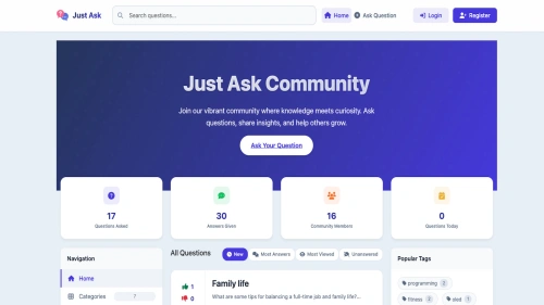 Just Ask - Answer Question Platform PHP Script