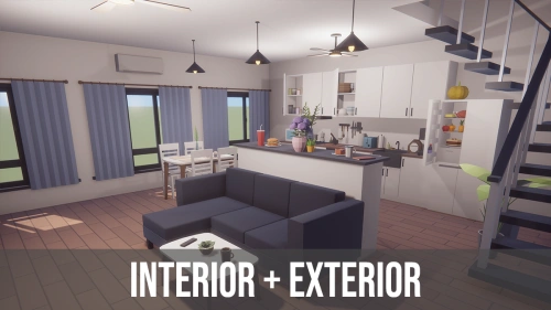Low Poly House Interior & Exterior | 3D Props | Unity Assets