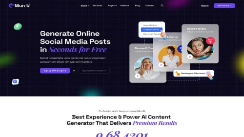 MunAi | AI Writer & Copywriting HTML Template