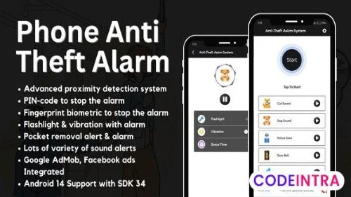 Phone Anti Theft Alarm with AdMob Ads Android