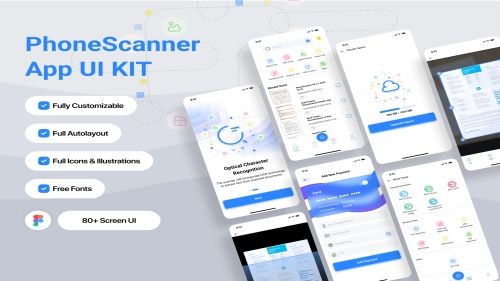 PhoneScanner - Mobile Scanner APP UI Kit for IOS & Android - UI Kits