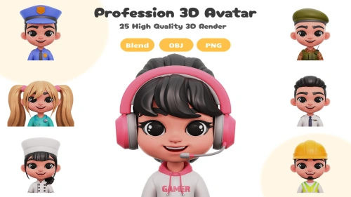 Profession 3D Avatar Pack of 25 Ultra Qualityt