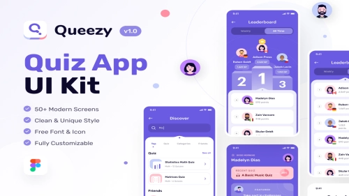 Queezy - Quiz App UI Kit - UI Kits
