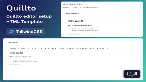 Quilljs Editor Setup HTML Template - Quillto