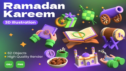 Ramadan Kareem 3D Illustrations - 3D Assets
