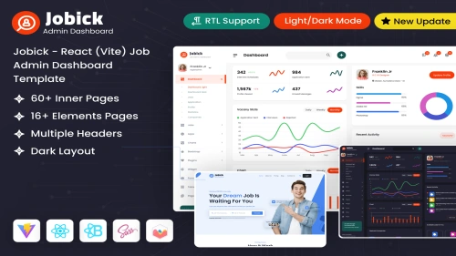 React (Vite) Job Admin Dashboard Template