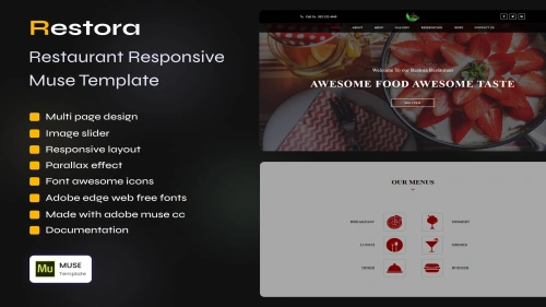 RESTORA - Restaurant Responsive Muse Template