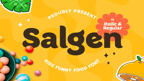 Salgen - Kids Funny Food Font Premium Sans-Serif