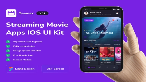 Seemax - Streaming Movie Apps IOS UI Kit - Figma Resources