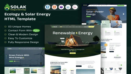 Solak - Plantilla HTML de ecología y energía solar