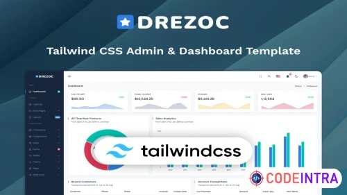 Tailwind CSS Admin & Dashboard Template - Drezoc