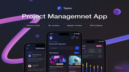 Taskio - Project Managemnet Mobile UI Kit - Figma Resources